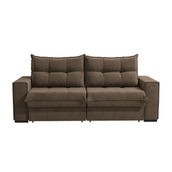 Sofá Retrátil 2 Lugares 235cm Kappesberg Dorian S229-2-A033 Marrom SE