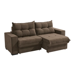 Sofá Retrátil 2 Lugares 235cm Kappesberg Dorian S229-2-A033 Marrom SE