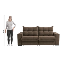 Sofá Retrátil 2 Lugares 235cm Kappesberg Dorian S229-2-A033 Marrom SE