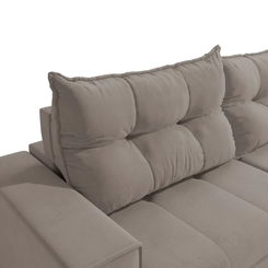 Sofá Retrátil 2 Lugares 235cm Kappesberg Dorian S229-2-A027 Cinza Claro SE
