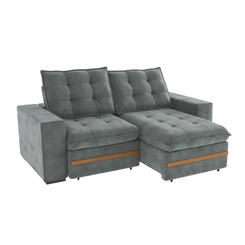Sofá Retrátil 2 Lugares 235cm Kappesberg Vitto S223-2-A050 Titânio SE