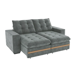 Sofá Retrátil 2 Lugares 235cm Kappesberg Vitto S223-2-A050 Titânio SE