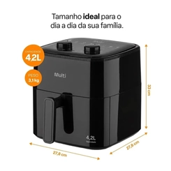 Fritadeira Elétrica Airfryer 4,2L 1.350W Multilaser GO253 Preta