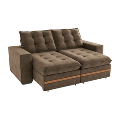 Sofá Retrátil 2 Lugares 235cm Kappesberg Vitto S223-2-A033 Marrom SE