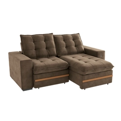 Sofá Retrátil 2 Lugares 235cm Kappesberg Vitto S223-2-A033 Marrom SE