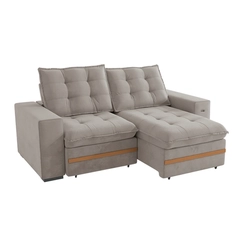Sofá Retrátil 2 Lugares 235cm Kappesberg Vitto S223-2-A027 Cinza Claro SE
