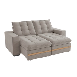 Sofá Retrátil 2 Lugares 235cm Kappesberg Vitto S223-2-A027 Cinza Claro SE