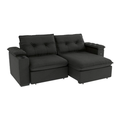 Sofá Retrátil 4 Lugares 260cm Kappesberg Zandon 4L S221-2-A084 Grafite SE