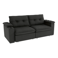 Sofá Retrátil 4 Lugares 260cm Kappesberg Zandon 4L S221-2-A084 Grafite SE