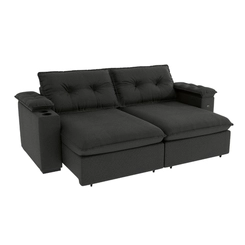Sofá Retrátil 4 Lugares 260cm Kappesberg Zandon 4L S221-2-A084 Grafite SE