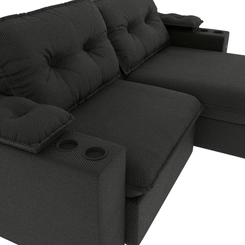 Sofá Retrátil 4 Lugares 260cm Kappesberg Zandon 4L S221-2-A084 Grafite SE