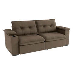 Sofá Retrátil 4 Lugares 260cm Kappesberg Zandon 4L S221-2-A082 Taupe SE