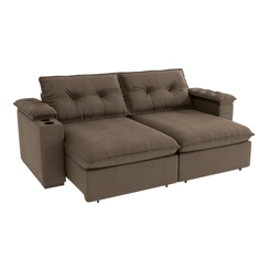 Sofá Retrátil 4 Lugares 260cm Kappesberg Zandon 4L S221-2-A082 Taupe SE