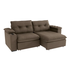Sofá Retrátil 4 Lugares 260cm Kappesberg Zandon 4L S221-2-A082 Taupe SE