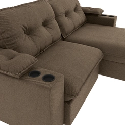 Sofá Retrátil 4 Lugares 260cm Kappesberg Zandon 4L S221-2-A082 Taupe SE