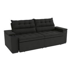 Sofá Retrátil 4 Lugares 260cm Kappesberg Onix S220-2-A084 Grafite SE