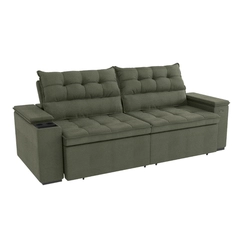 Sofá Retrátil 4 Lugares 260cm Kappesberg Onix S220-2-A083 Verde SE