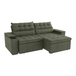 Sofá Retrátil 4 Lugares 260cm Kappesberg Onix S220-2-A083 Verde SE