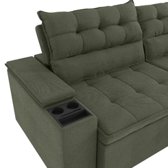 Sofá Retrátil 4 Lugares 260cm Kappesberg Onix S220-2-A083 Verde SE