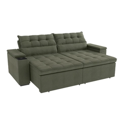 Sofá Retrátil 4 Lugares 260cm Kappesberg Onix S220-2-A083 Verde SE