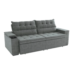 Sofá Retrátil 4 Lugares 260cm Kappesberg Onix S220-2-A050 Titânio SE