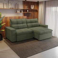 Sofá Retrátil 4 Lugares 260cm Kappesberg Kairo S219-2-A083 Verde SE