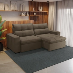 Sofá Retrátil 4 Lugares 260cm Kappesberg Kairo S219-2-A082 Taupe SE
