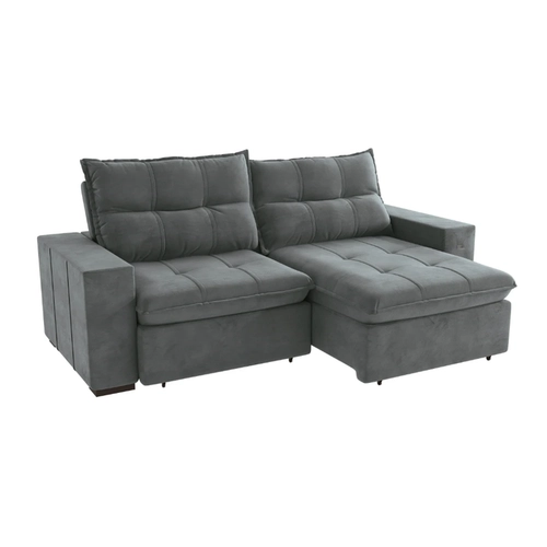 Sofá Retrátil 4 Lugares 260cm Kappesberg Kairo S219-2-A050 Titânio SE