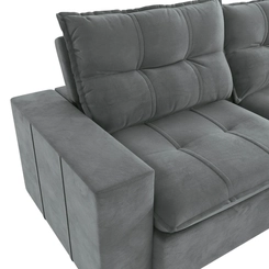 Sofá Retrátil 4 Lugares 260cm Kappesberg Kairo S219-2-A050 Titânio SE