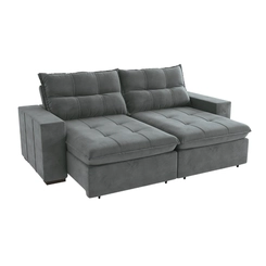 Sofá Retrátil 4 Lugares 260cm Kappesberg Kairo S219-2-A050 Titânio SE