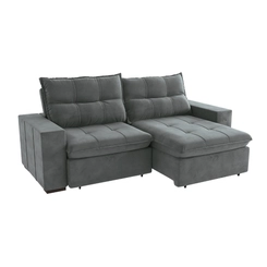 Sofá Retrátil 4 Lugares 260cm Kappesberg Kairo S219-2-A050 Titânio SE