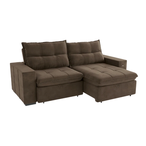 Sofá Retrátil 4 Lugares 260cm Kappesberg Kairo S219-2-A033 Marrom SE