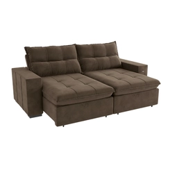 Sofá Retrátil 4 Lugares 260cm Kappesberg Kairo S219-2-A033 Marrom SE