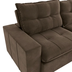 Sofá Retrátil 4 Lugares 260cm Kappesberg Kairo S219-2-A033 Marrom SE