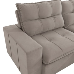Sofá Retrátil 4 Lugares 260cm Kappesberg Kairo S219-2-A027 Cinza Claro SE