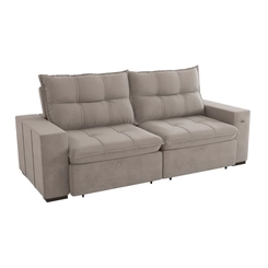 Sofá Retrátil 4 Lugares 260cm Kappesberg Kairo S219-2-A027 Cinza Claro SE