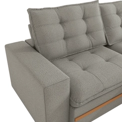 Sofá Retrátil 4 Lugares 260cm Kappesberg Vitto S218-2-A074 Mescla Cinza/Branco SE