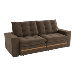 Sofá Retrátil 4 Lugares 260cm Kappesberg Vitto S218-2-A033 Marrom SE