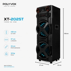 Caixa de Som Amplificada Polyvox XT2025T Preto Bivolt