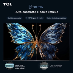 Smart TV 55'' TCL Advanced 4K QLED 55T6C Preto Bivolt