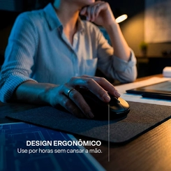 Mouse Sem Fio Design Ergonômico Multilaser MO651 Preto