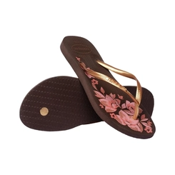 Chinelo Feminino Havaianas Slim Organic 4132823 Marrom Café