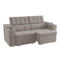 Sofá Retrátil 2 Lugares 230cm Kappesberg Otto S201-2-A027 Cinza Claro SE