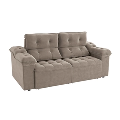 Sofá Retrátil 4 Lugares 265cm Kappesberg Sierra S161-2-A027 Cinza Claro SE