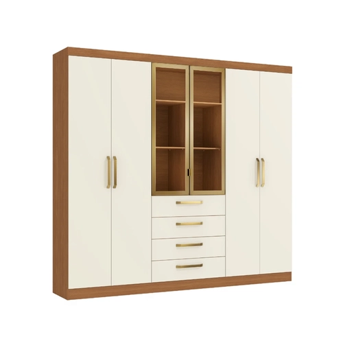 Guarda-Roupa 6 Portas 4 Gavetas Kappesberg T594 Canela/Off White SE