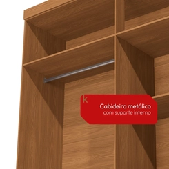 Guarda-Roupa 6 Portas 4 Gavetas Kappesberg T594 Canela/Off White SE