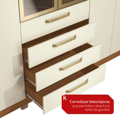 Guarda-Roupa 6 Portas 4 Gavetas Kappesberg T594 Canela/Off White SE