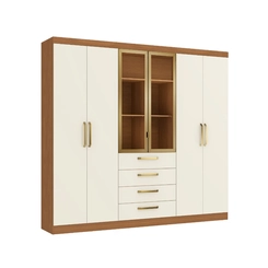 Guarda-Roupa 6 Portas 4 Gavetas Kappesberg T594 Canela/Off White SE