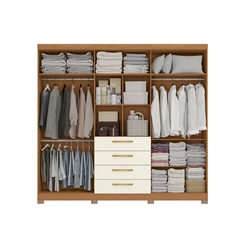 Guarda-Roupa 6 Portas 4 Gavetas Kappesberg T594 Canela/Off White SE