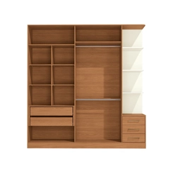 Guarda-Roupa 4 Portas 5 Gavetas Kappesberg T593 Canela/Off White SE